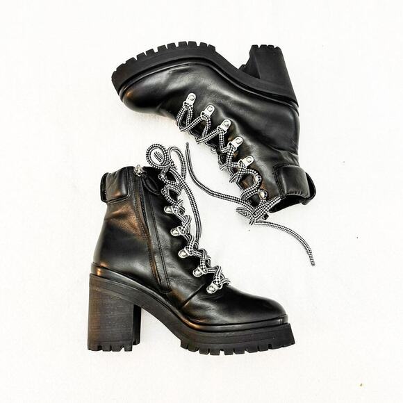 Rebecca Minkoff Lace Up Black Motorcycle Biker Boot Size 6 NWOB - Picture 8 of 8